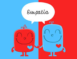 logo z napisem empatia na niebiesko czerwonym tle.